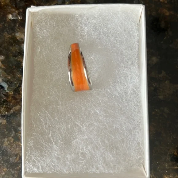 Orange & Silver Earrings - Picture 7 of 10